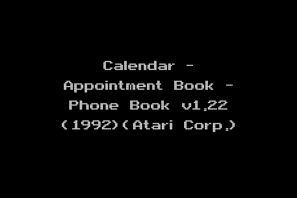 Calendar - Appointment Book - Phone Book v1.22 (1992)(Atari Corp.)