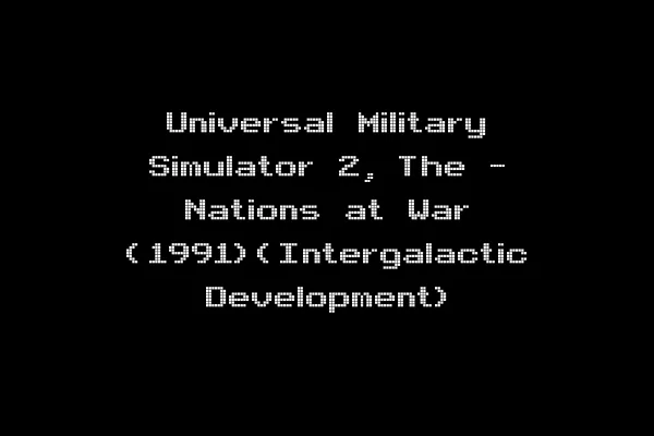 Universal Military Simulator 2, The - Nations at War (1991)(Intergalactic Development)