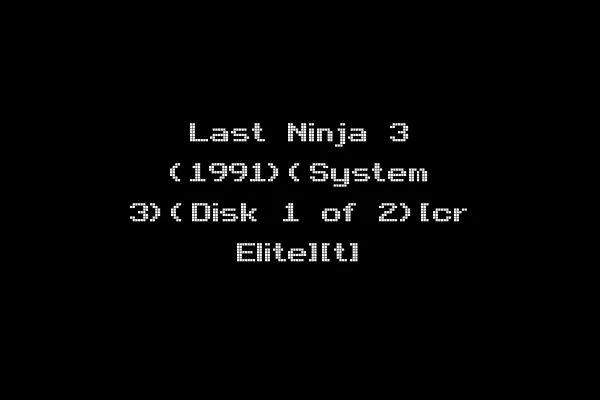 Last Ninja 3 (1991)(System 3)(Disk 1 of 2)[cr Elite][t]