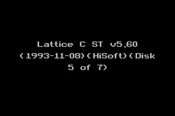 Lattice C ST v5.60 (1993-11-08)(HiSoft)(Disk 5 of 7)