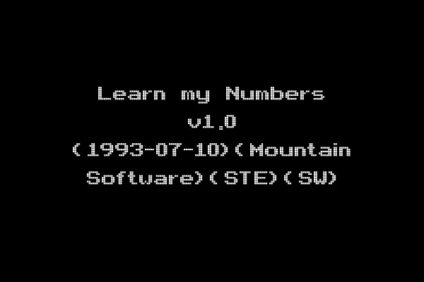 Learn my Numbers v1.0 (1993-07-10)(Mountain Software)(STE)(SW)