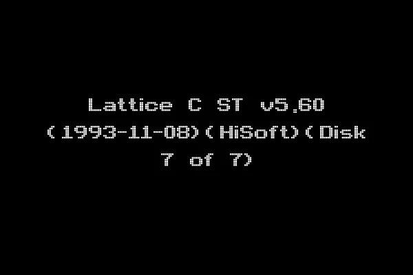 Lattice C ST v5.60 (1993-11-08)(HiSoft)(Disk 7 of 7)