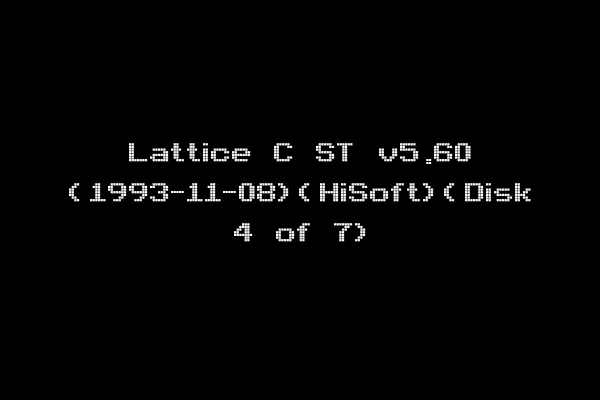 Lattice C ST v5.60 (1993-11-08)(HiSoft)(Disk 4 of 7)