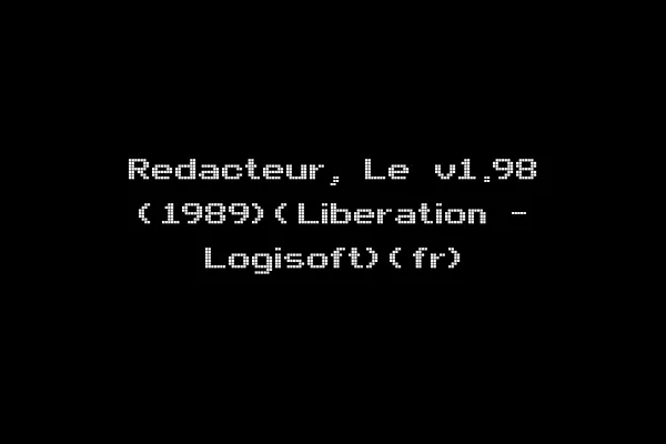 Redacteur, Le v1.98 (1989)(Liberation - Logisoft)(fr)