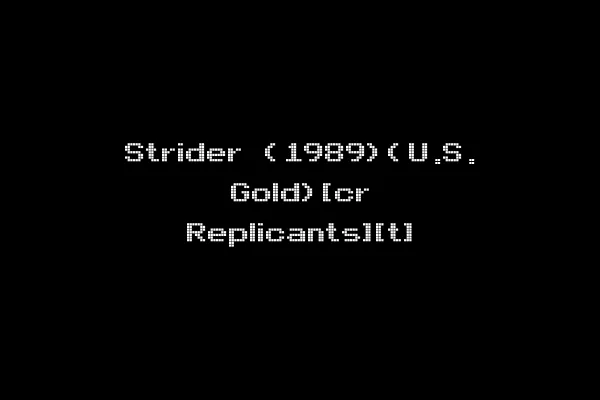 Strider (1989)(U.S. Gold)[cr Replicants][t]