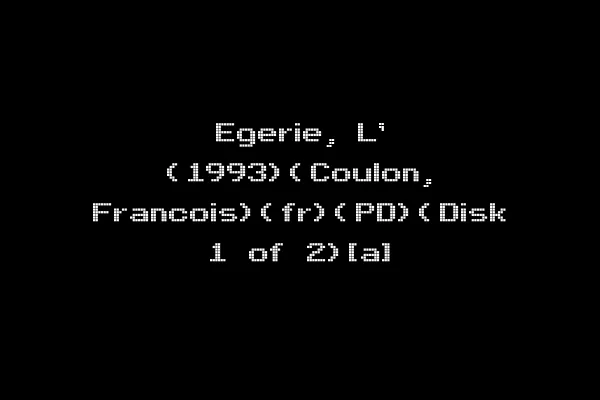 Egerie, L' (1993)(Coulon, Francois)(fr)(PD)(Disk 1 of 2)[a]