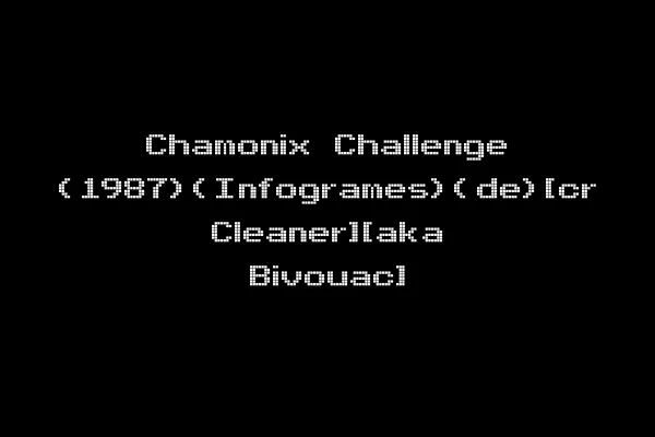 Chamonix Challenge (1987)(Infogrames)(de)[cr Cleaner][aka Bivouac]
