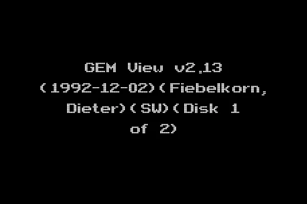 GEM View v2.13 (1992-12-02)(Fiebelkorn, Dieter)(SW)(Disk 1 of 2)