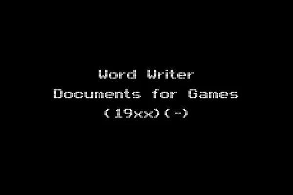 Word Writer Documents for Games (19xx)(-)