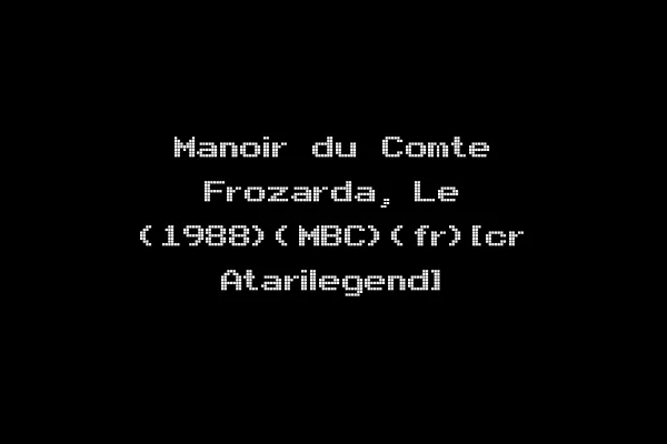 Manoir du Comte Frozarda, Le (1988)(MBC)(fr)[cr Atarilegend]