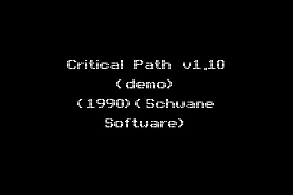 Critical Path v1.10 (demo) (1990)(Schwane Software)