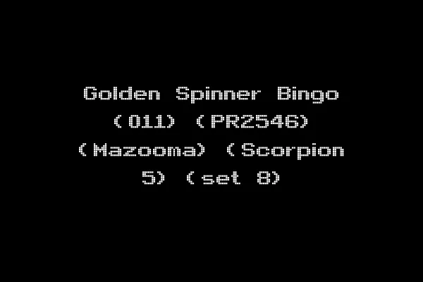 Golden Spinner Bingo (011) (PR2546) (Mazooma) (Scorpion 5) (set 8)