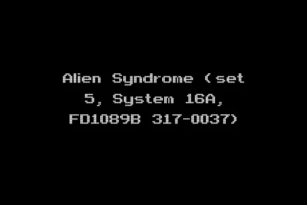 Alien Syndrome (set 5, System 16A, FD1089B 317-0037)