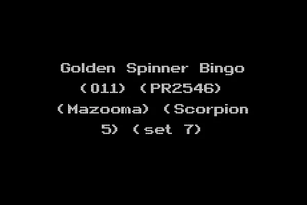 Golden Spinner Bingo (011) (PR2546) (Mazooma) (Scorpion 5) (set 7)