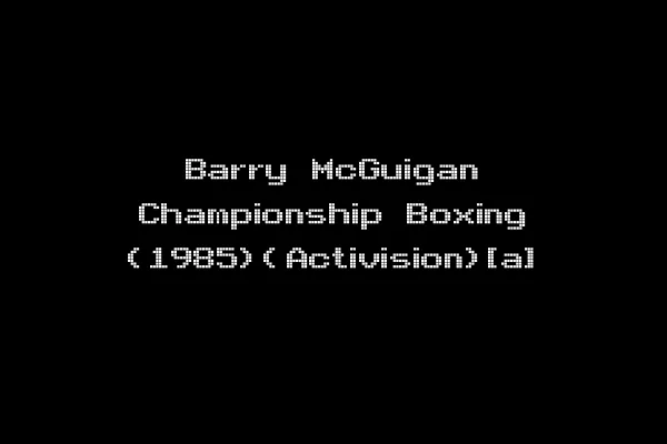 Barry McGuigan Championship Boxing (1985)(Activision)[a]