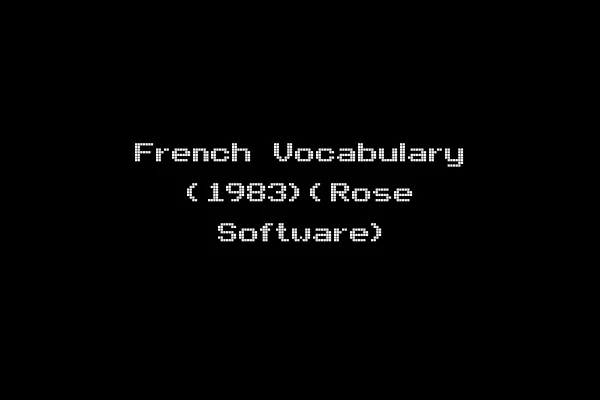 French Vocabulary (1983)(Rose Software)