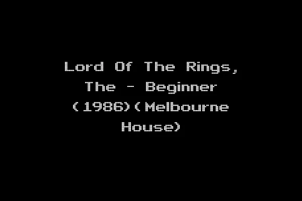 Lord Of The Rings, The - Beginner (1986)(Melbourne House)
