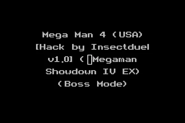 Mega Man 4 (USA) [Hack by Insectduel v1.0] (~Megaman Showdown IV EX) (Boss Mode)