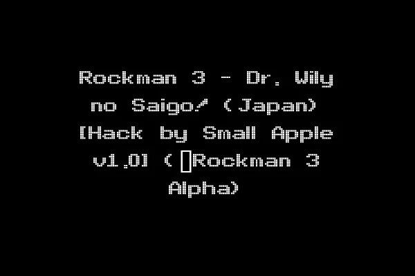 Rockman 3 - Dr. Wily no Saigo! (Japan) [Hack by Small Apple v1.0] (~Rockman 3 Alpha)