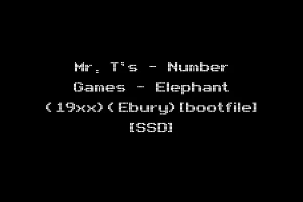 Mr. T's - Number Games - Elephant (19xx)(Ebury)[bootfile] [SSD]