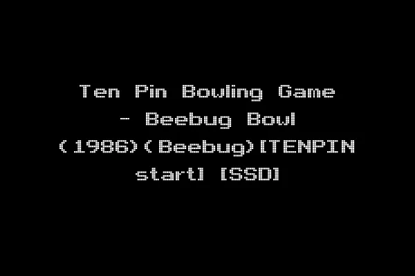 Ten Pin Bowling Game - Beebug Bowl (1986)(Beebug)[TENPIN start] [SSD]