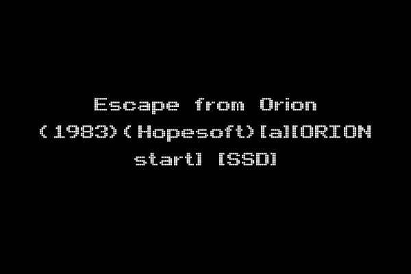 Escape from Orion (1983)(Hopesoft)[a][ORION start] [SSD]