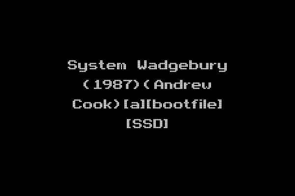 System Wadgebury (1987)(Andrew Cook)[a][bootfile] [SSD]