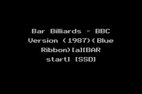 Bar Billiards - BBC Version (1987)(Blue Ribbon)[a][BAR start] [SSD]