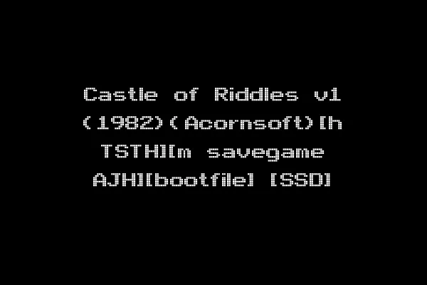 Castle of Riddles v1 (1982)(Acornsoft)[h TSTH][m savegame AJH][bootfile] [SSD]