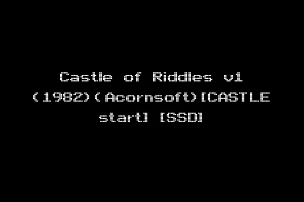 Castle of Riddles v1 (1982)(Acornsoft)[CASTLE start] [SSD]
