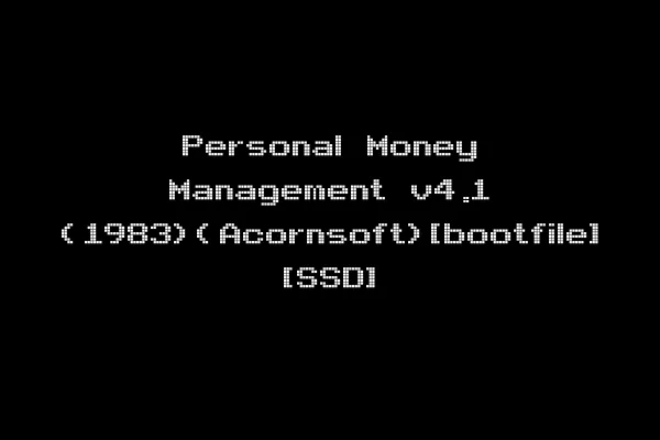 Personal Money Management v4.1 (1983)(Acornsoft)[bootfile] [SSD]