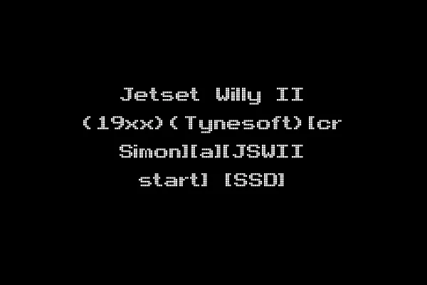 Jetset Willy II (19xx)(Tynesoft)[cr Simon][a][JSWII start] [SSD]