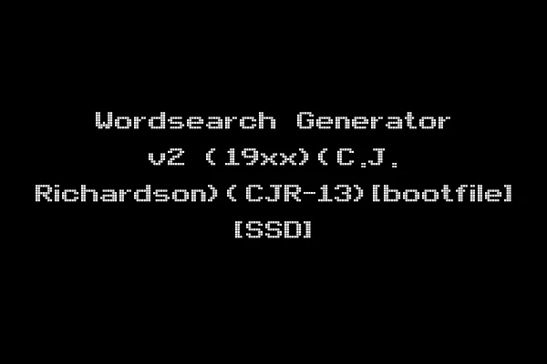 Wordsearch Generator v2 (19xx)(C.J. Richardson)(CJR-13)[bootfile] [SSD]