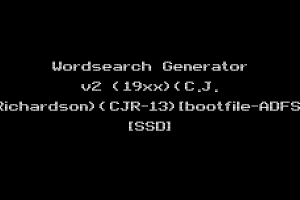 Wordsearch Generator v2 (19xx)(C.J. Richardson)(CJR-13)[bootfile-ADFS] [SSD]