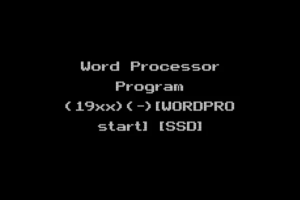 Word Processor Program (19xx)(-)[WORDPRO start] [SSD]
