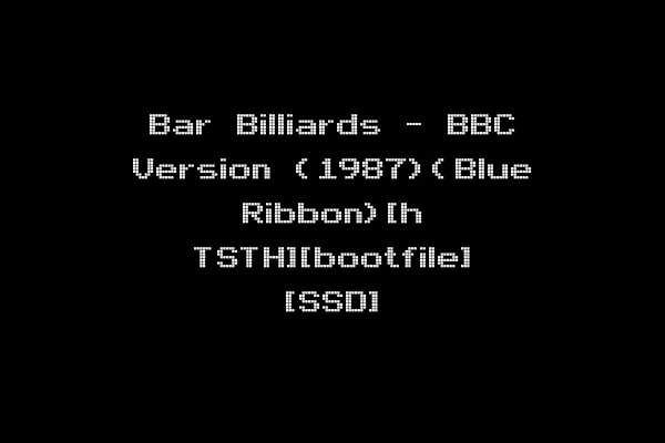 Bar Billiards - BBC Version (1987)(Blue Ribbon)[h TSTH][bootfile] [SSD]