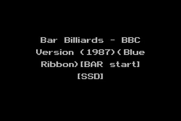 Bar Billiards - BBC Version (1987)(Blue Ribbon)[BAR start] [SSD]