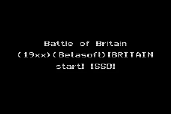 Battle of Britain (19xx)(Betasoft)[BRITAIN start] [SSD]