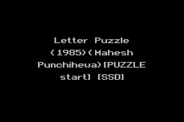 Letter Puzzle (1985)(Mahesh Punchihewa)[PUZZLE start] [SSD]