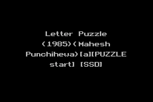 Letter Puzzle (1985)(Mahesh Punchihewa)[a][PUZZLE start] [SSD]