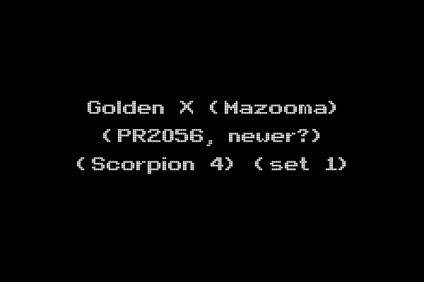 Golden X (Mazooma) (PR2056, newer?) (Scorpion 4) (set 1)