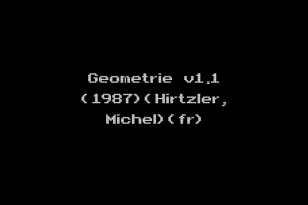 Geometrie v1.1 (1987)(Hirtzler, Michel)(fr)