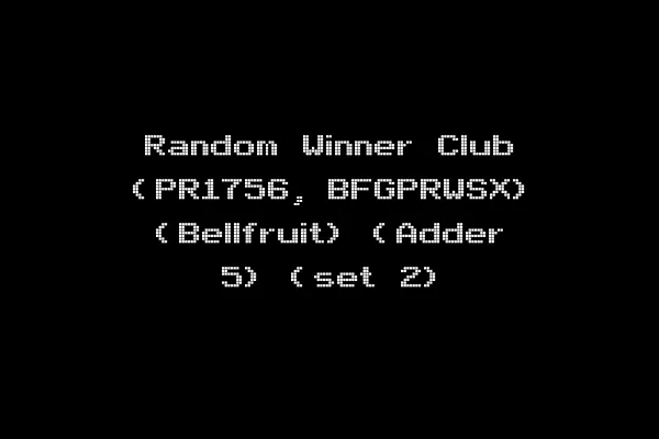 Random Winner Club (PR1756, BFGPRWSX) (Bellfruit) (Adder 5) (set 2)