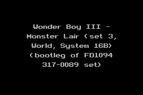 Wonder Boy III - Monster Lair (set 3, World, System 16B) (bootleg of FD1094 317-0089 set)