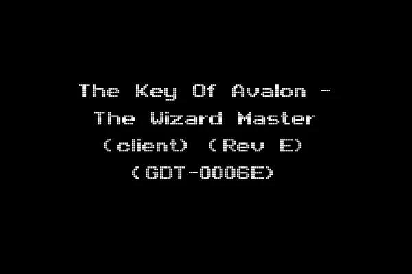 The Key Of Avalon - The Wizard Master (client) (Rev E) (GDT-0006E)