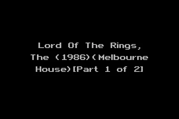 Lord Of The Rings, The (1986)(Melbourne House)[Part 1 of 2]