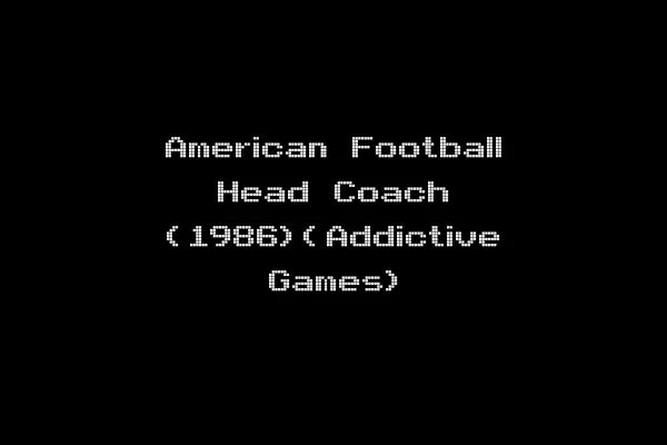 American Football Head Coach (1986)(Addictive Games)
