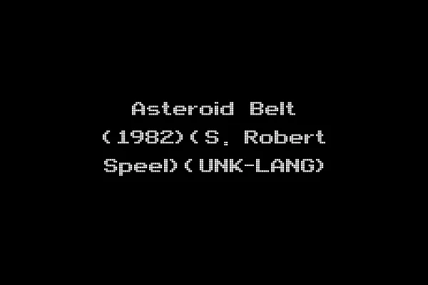 Asteroid Belt (1982)(S. Robert Speel)(UNK-LANG)
