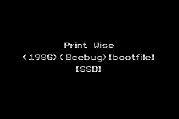 Print Wise (1986)(Beebug)[bootfile] [SSD]