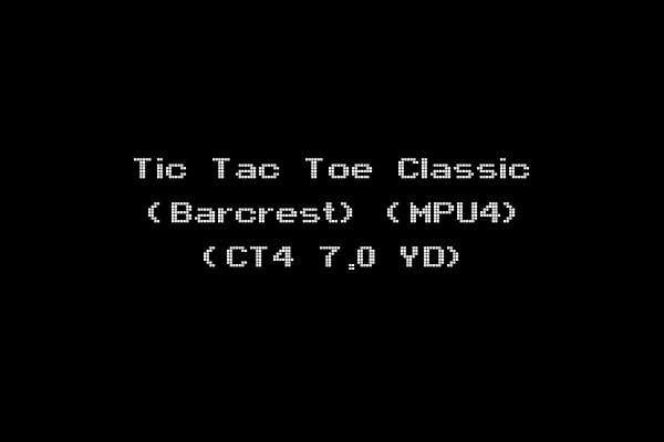 Tic Tac Toe Classic (Barcrest) (MPU4) (CT4 7.0 YD)